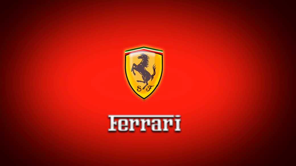 Красная Феррари и логотип