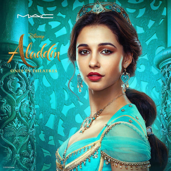 promotional image of Princess Jasmine from Disney's Aladdin wearing limited edition MAC makeup collection