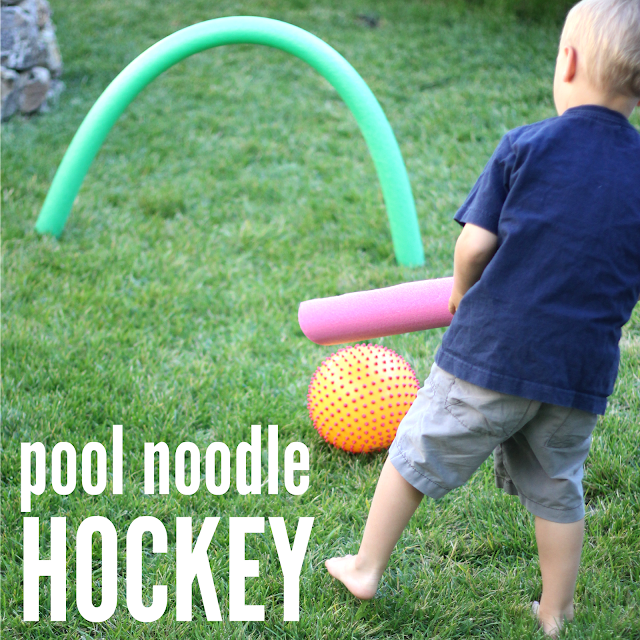 Toddler Approved! Pool Noodle Hockey for Kids