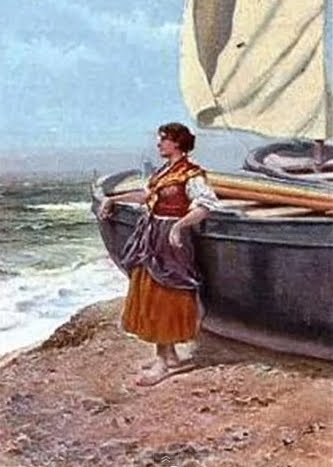 Pescadora descansando Pescadora descansando, Juan Martínez Abades, Pintor español, Paisajes de Juan Martínez Abades, Pintor Martínez Abades, Pintores españoles, Pintores Asturianos, Martínez Abades