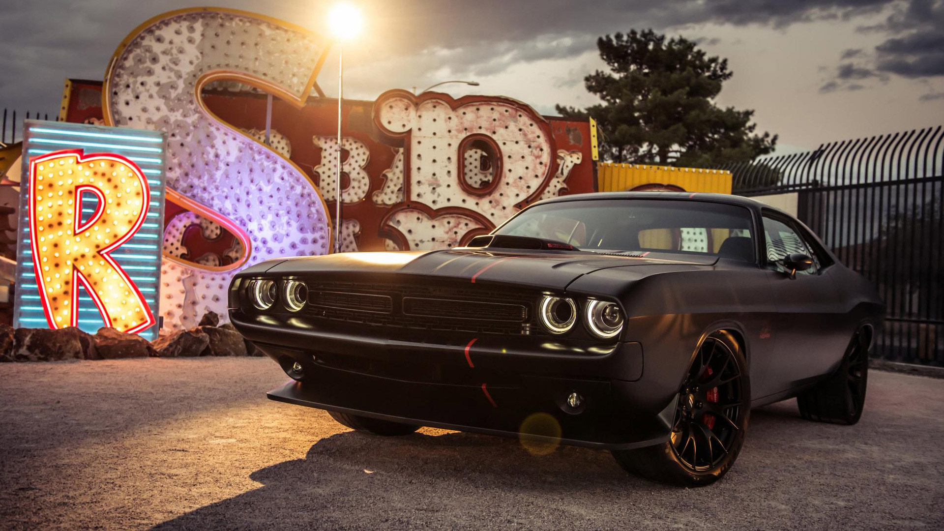 Papel de Parede Dodge Challenger Preto jpg (1920x1080)