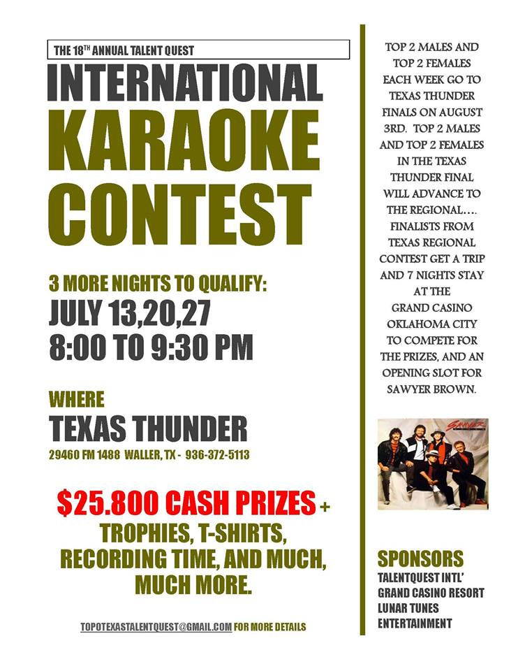 Texas Thunder Saloon Best Bar, Waller TX, Happy Hour, Live Music Full