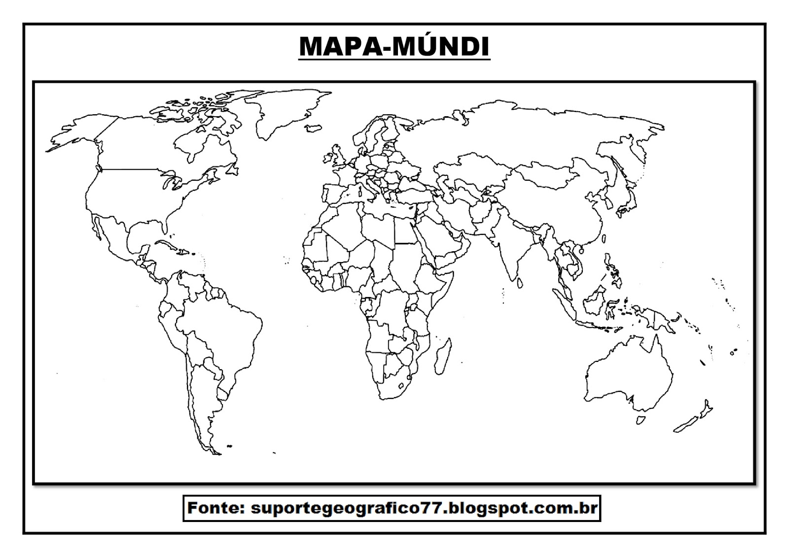 Mapas Mundi Para Colorir Edulearn