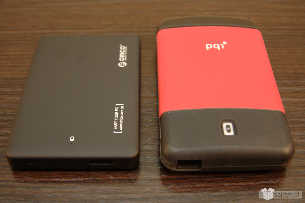 Orico 2599US3 i PQI portable HDD 560