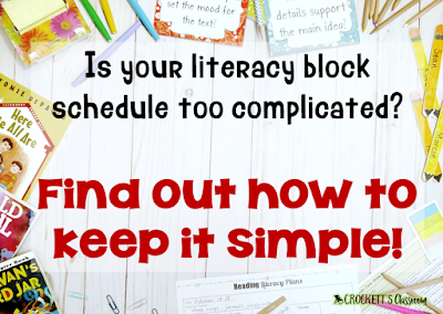 Simplify your literacy block with this new scheduling idea.  Learn how to keep kids engaged in meaningful tasks while you have time to work with small groups.