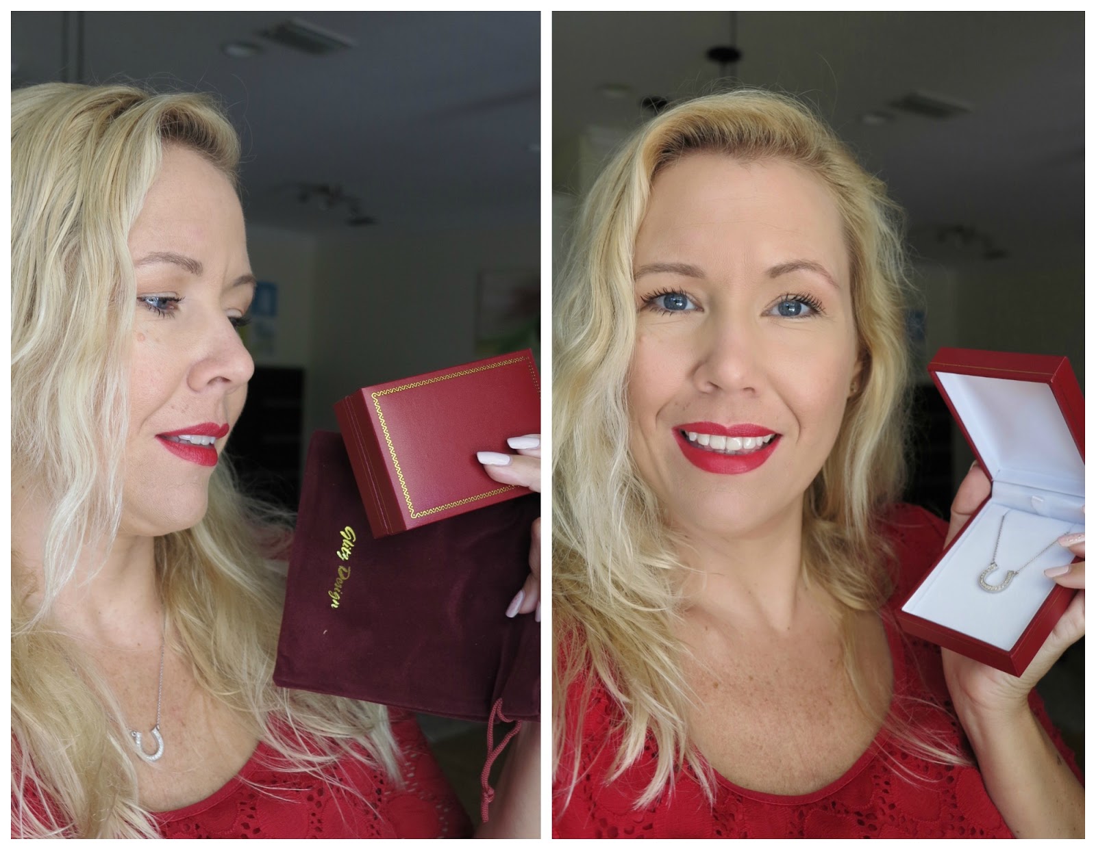 DIAMOND HORSESHOE NECKLACE by Glitz Design