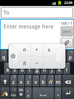 Swype Keypad for small letter ñ
