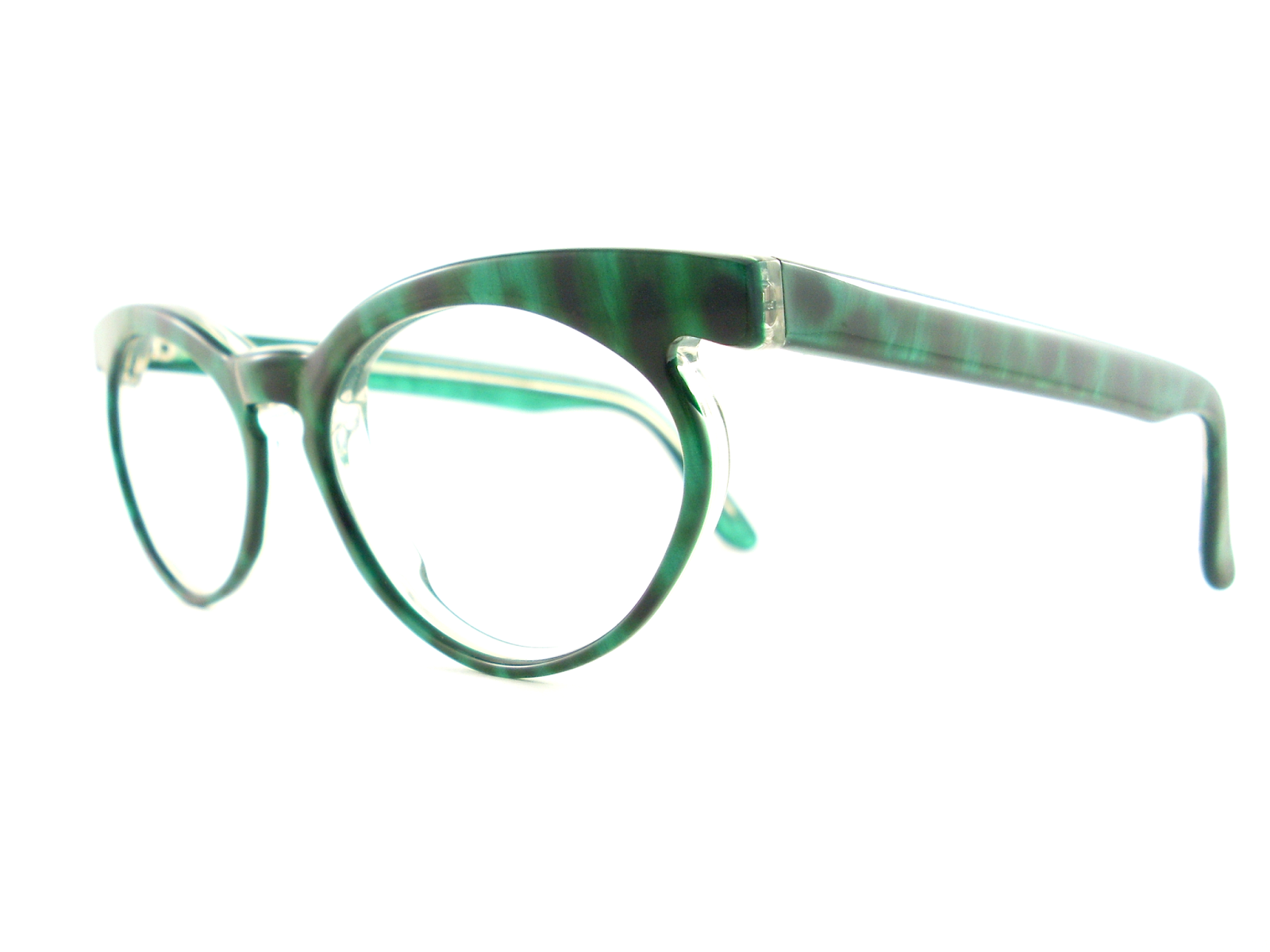 Vintage Eyeglasses Frames Eyewear Sunglasses 50s Vintage Green Cat Eye 