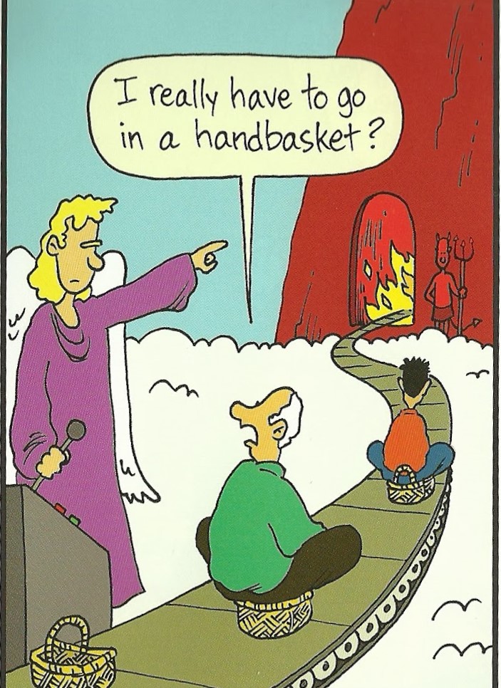 Episcopal Church Memes "Going to Hell in a Handbasket" (Cartoon by
