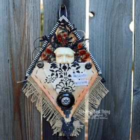 Smile Wall Hanging by Lynne Forsythe, UmWowStudio, The Crafter's Workshop, Canvas Corp Brands, Impression Obsession,  Tattered Angels, Relics and Artifacts