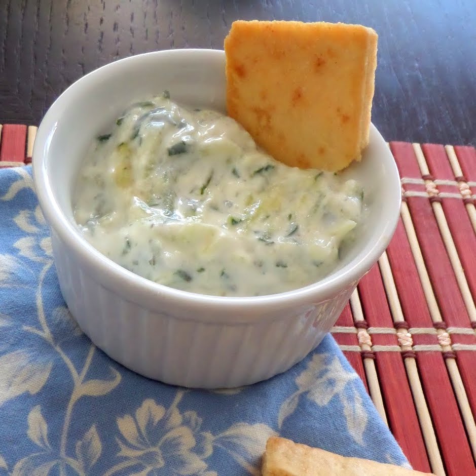 Tzatziki:  A deliciously cool and refreshing yogurt dip/sauce made with cucumbers and dill.