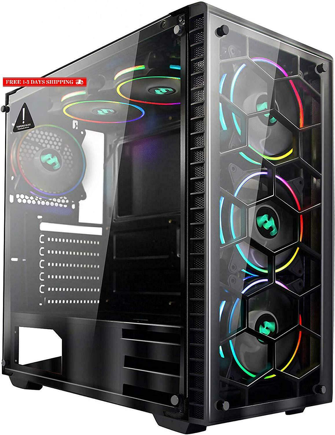 MUSETEX Phantom Black ATX MidTower Desktop Computer Gaming Case