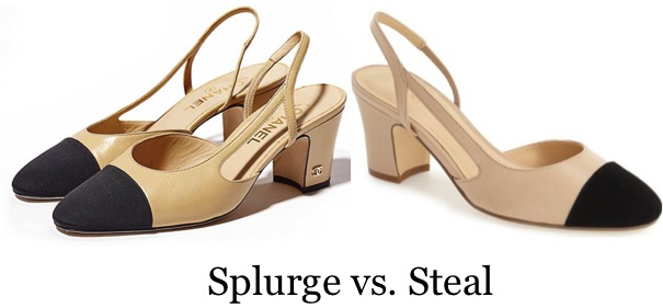 two toned sling backs
