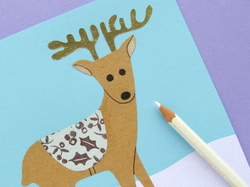 Bugs and Fishes by Lupin How To Reindeer Christmas Card Tutorial