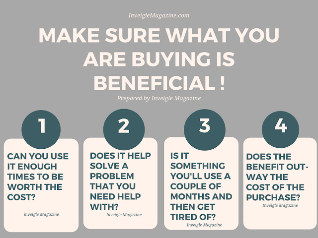 A chart with tips to know if the Purchase is beneficial