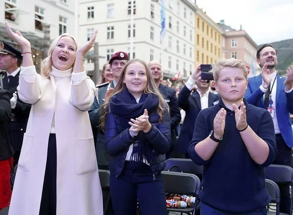 Crown Prince Haakon, Crown Princess Mette-Marit, Princess Ingrid Alexandra and Prince Sverre Magnus in Bergen