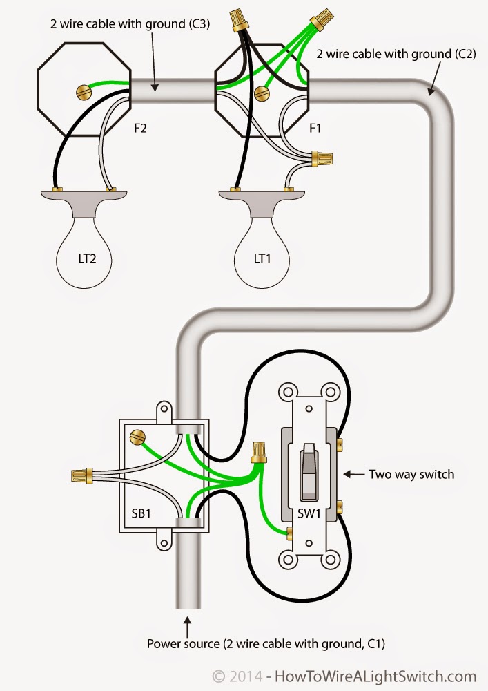 Electrical Engineering World: 2 Way Light Switch with ...