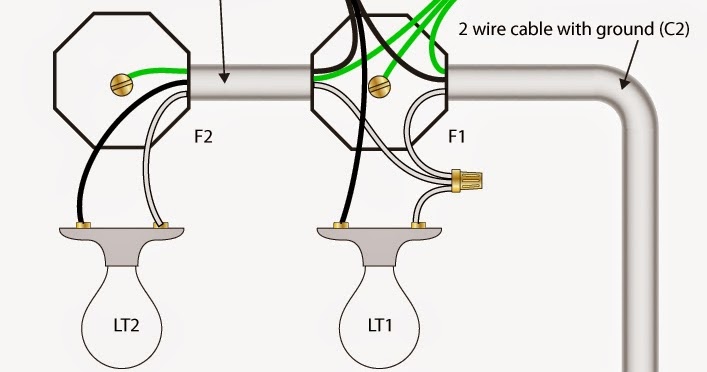 Electrical Engineering World: 2 Way Light Switch with Power Feed via