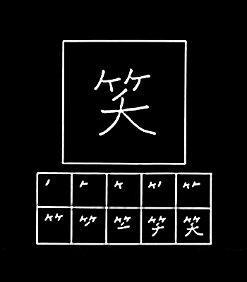 kanji tertawa