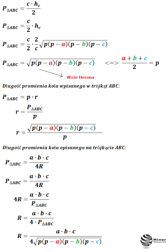 Blog matematyczny Minor Matematyka Wzór Herona