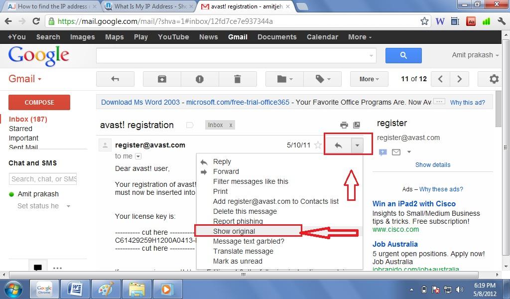 gmail sender adress corresponding