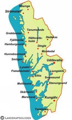 Karta över Bohuslän Regionen | Karta över Sverige, Geografisk, Fysisk