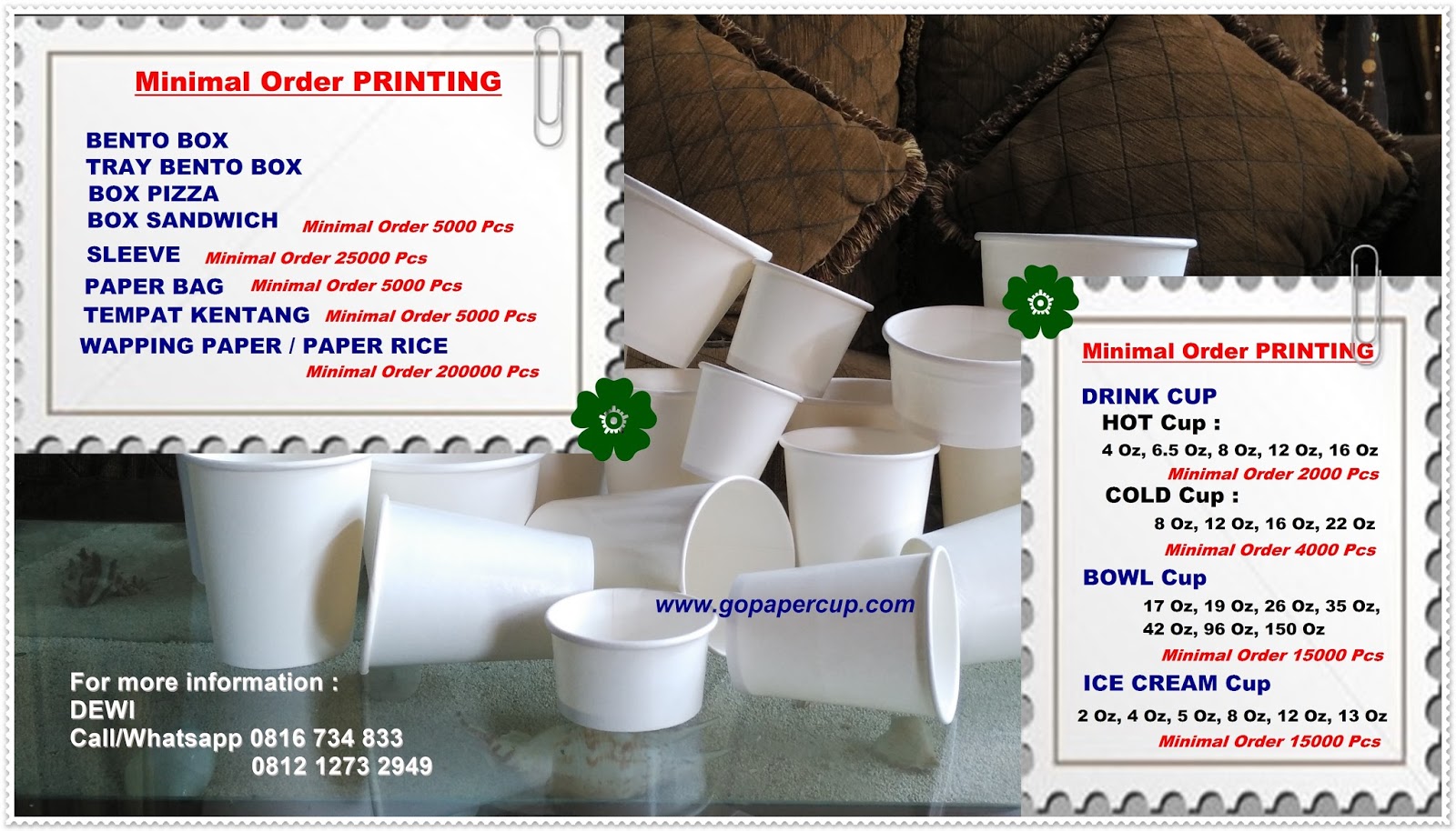 Price List Paper DRINK Cup, Paper BOWL, Paper Cup ICE CREAM, Bento Box ...