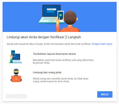 Setting Verifikasi 2 Langkah Google