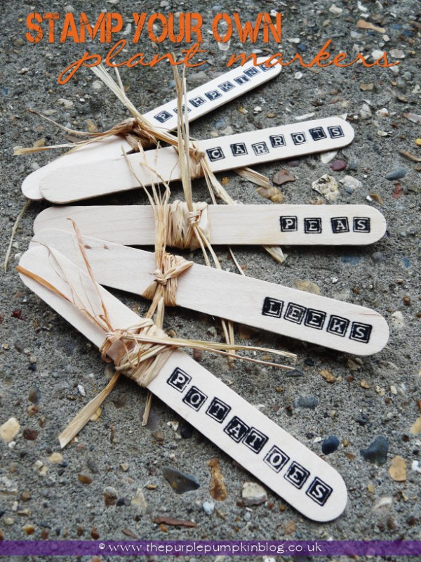 Stamp Your Own Plant Markers at The Purple Pumpkin Blog