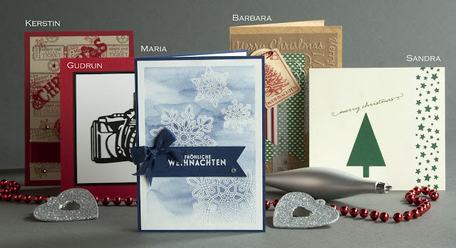 Weihnachtskarte, Christmas Card, Stampin up, Oh Tannenbaum, Flockenzauber