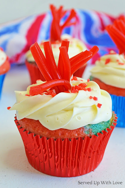 Firework Cupcakes recipe from Served Up With Love