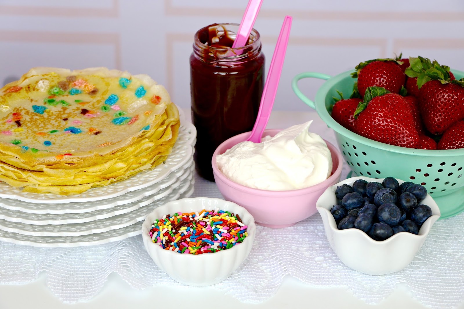 {VIDEO} Sprinkle Dessert Crêpes Filled with Chocolate, Strawberries