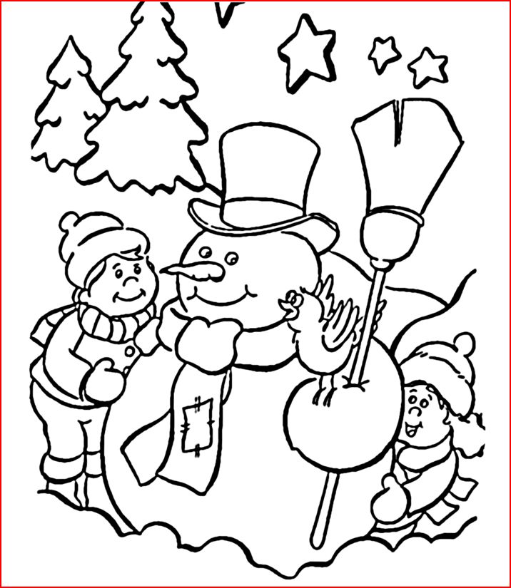 Coloring Pages: Christmas Snowman Coloring Pages Free and Printable