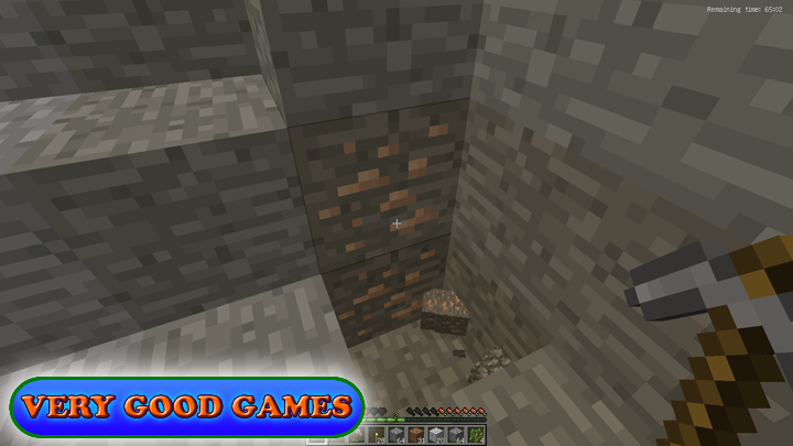 Minecraft game screenshot - deposit of iron ore