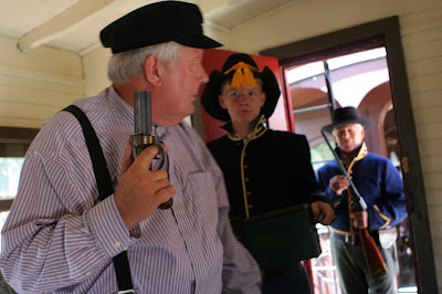 conductor protecting passengers