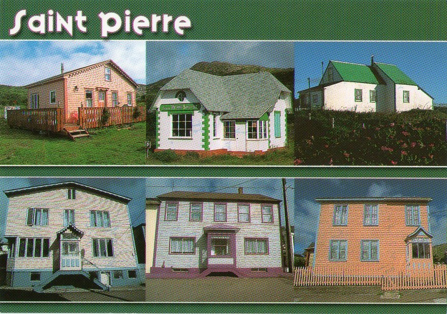 Postcards Journey Saint Pierre and Miquelon houses, maison