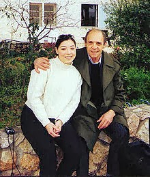 Photograph of Yugoslavian figure skater Helena Pajovic and her father in Metulla