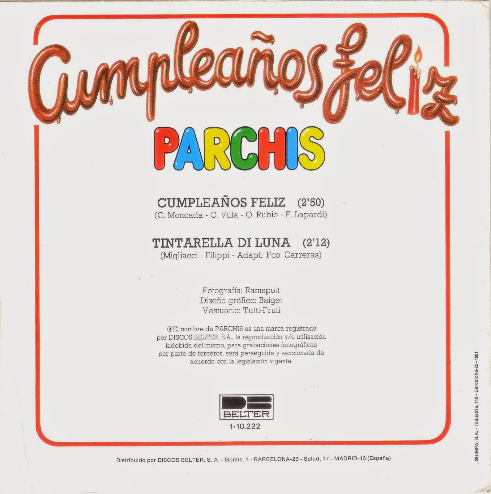 Cumpleaños Feliz Parchis
