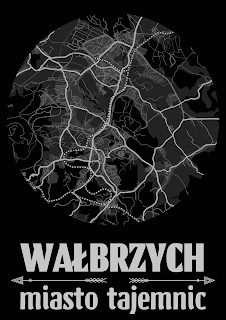 Plakat plan miasta Wałbrzych - miasto tajemnic