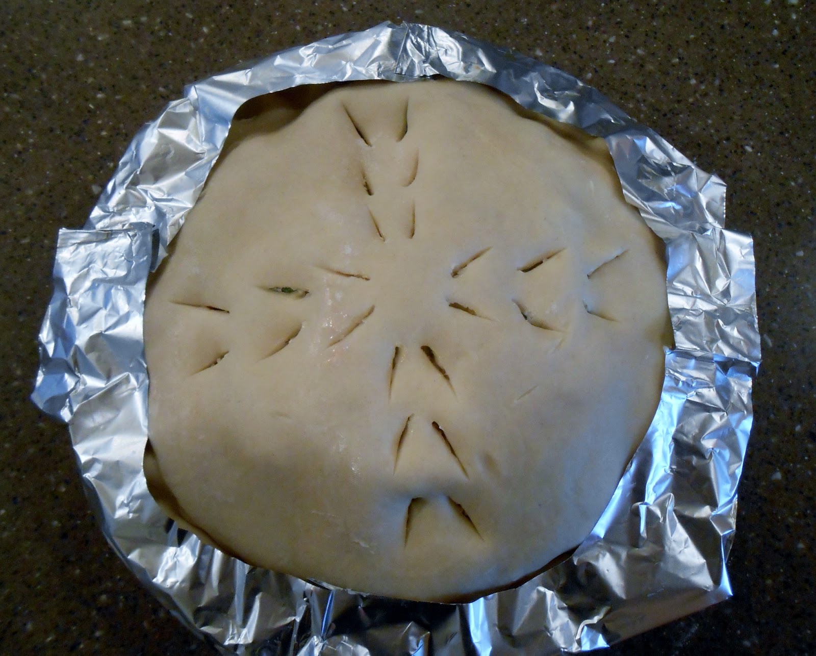 Snippets 'N Stuff Tip to Prevent Pie Crust Edges from Burning and Bonus Turkey Pie Recipe