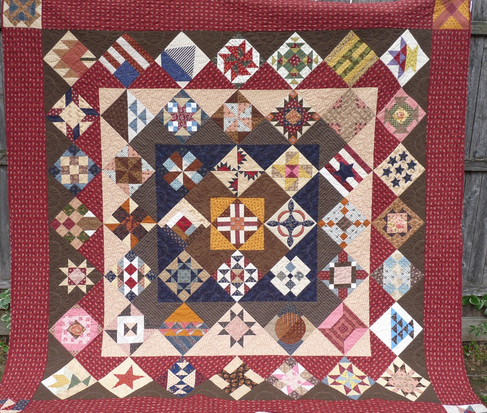 COUNTRY LOG CABIN CIVIL WAR QUILT FINISHED