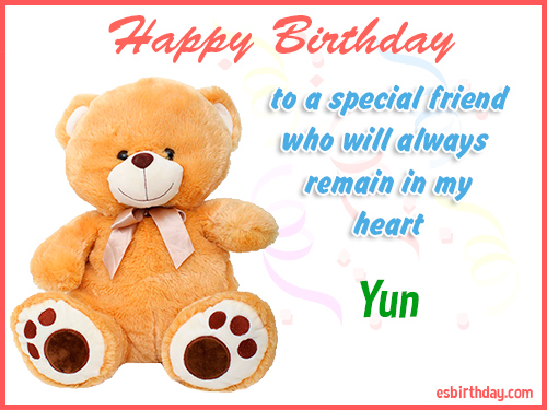 Yun Happy birthday friend Yun Happy birthday friend