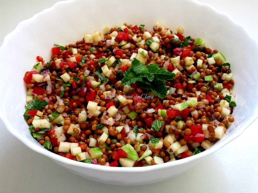 Ensalada de lentejas a la hierbabuena