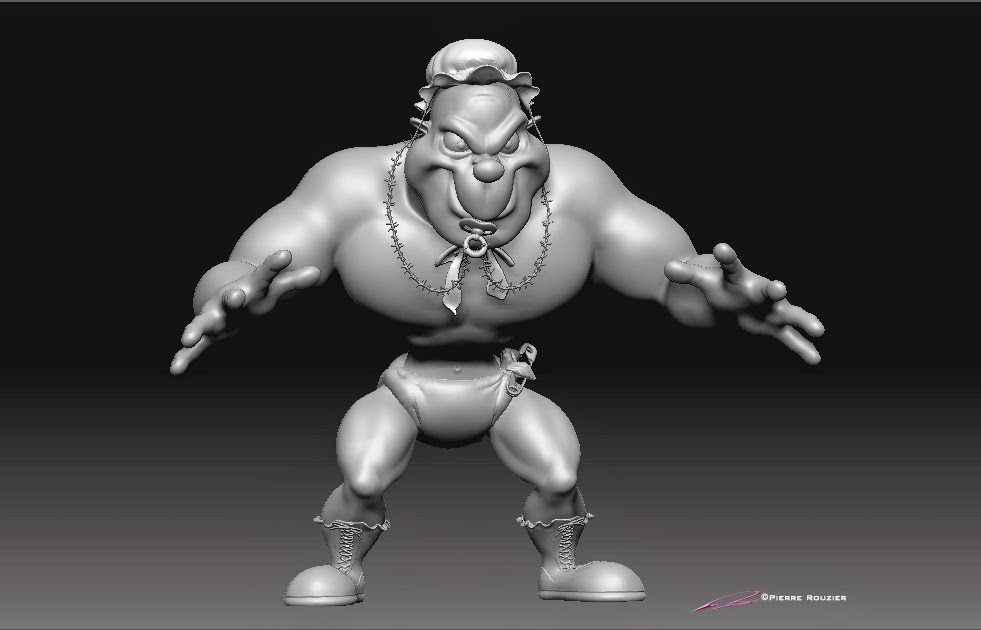 "Wrestiling Ring-A-Lings"-"Junior" - Character Design & 3D Model ©Pierre Rouzier
