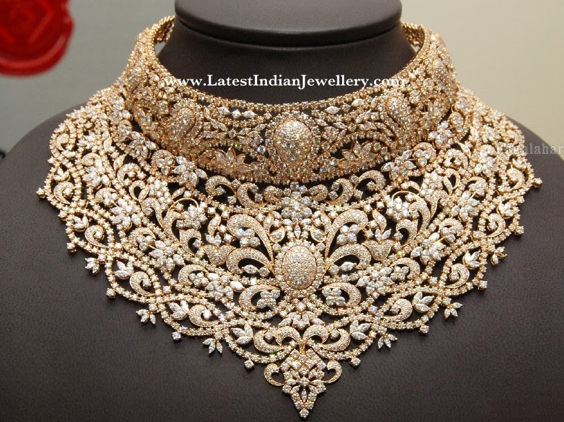 Kirtilals Diamond Grand Choker Necklace - Latest Indian Jewellery Designs
