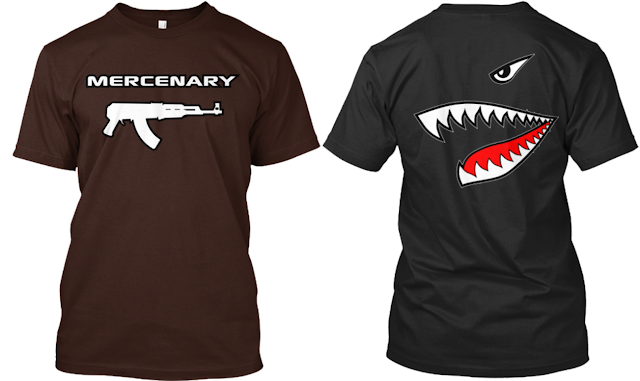 Mercenary T-Shirt - Mercenary Sharktooth Kalashnikov AK47 https://mercenary-garage.myshopify.com/