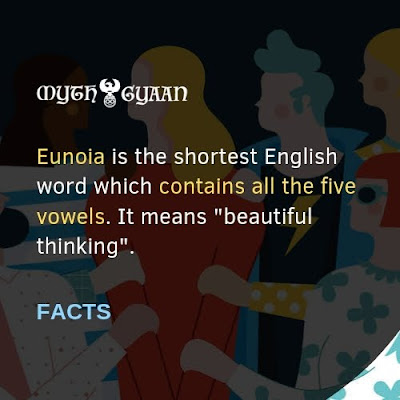 English Facts: Eunoia is the shortest English word which contains all the five vowels.