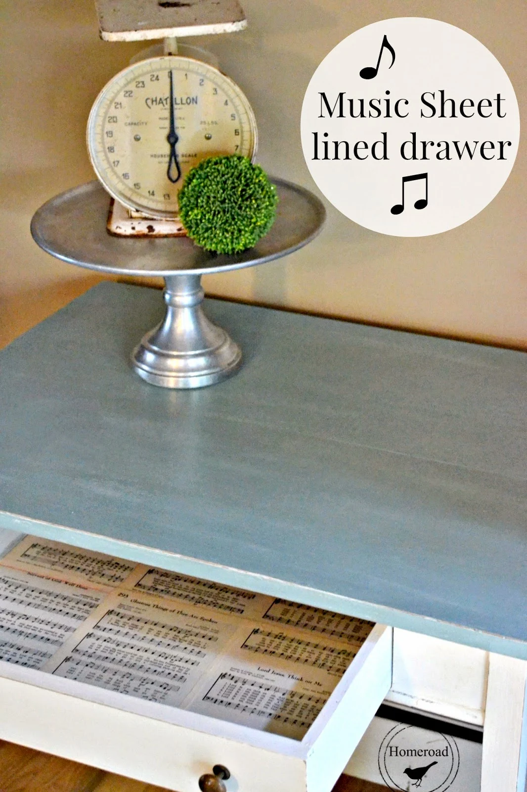 Table Drawer with a Hymnal Page Liner www.homeroad.net