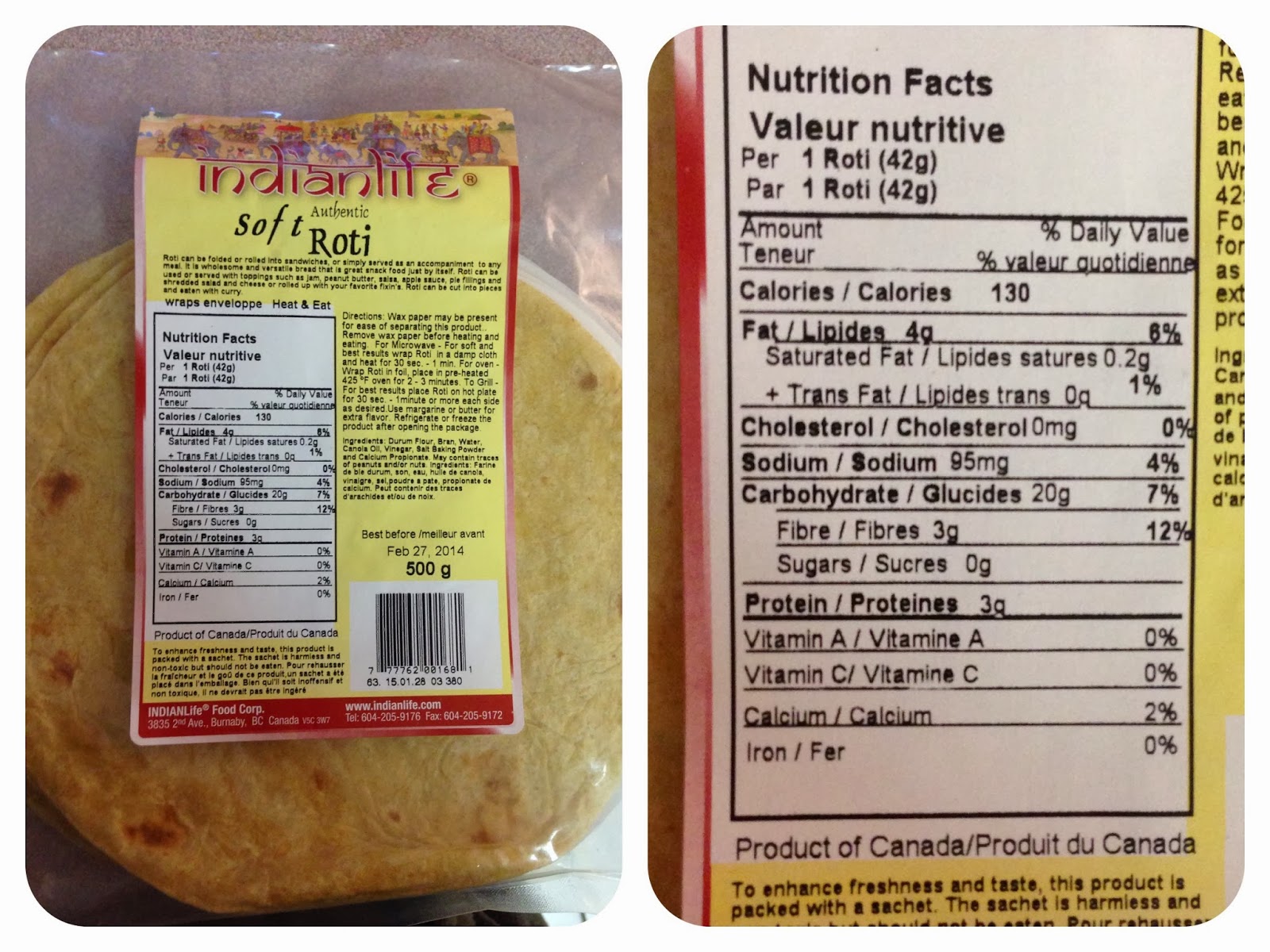 Nada Na Roti in place of flour tortillas