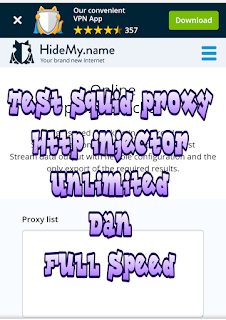 Test squid proxy full speed dan unlimited http injector